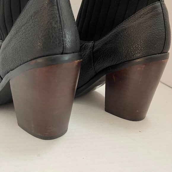 Kelsi Dagger Brooklyn Women's Woodland Black Leather Knit Booties Size 7.5 - Picture 11 of 12